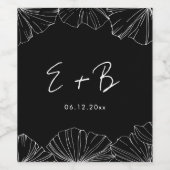 Elegant minimalist Ginkgo Biloba bruiloft Wijn Etiket (Enkel label)