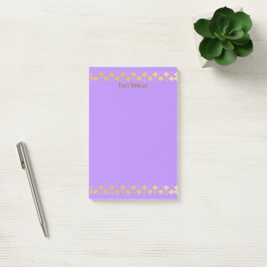 Elegant Minimalist Gold Accent Lavender Post-it® Notes (Kantoor)