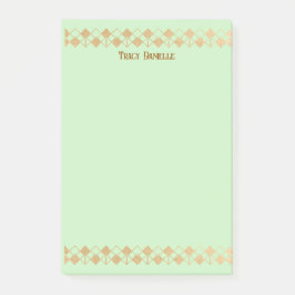 Elegant Minimalist Gold Accent Mint Green Post-it® Notes