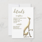 Elegant Minimalist Gold Dog Wedding Details Kaart (Voorkant)