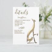 Elegant Minimalist Gold Dog Wedding Details Kaart (Staand voorkant)