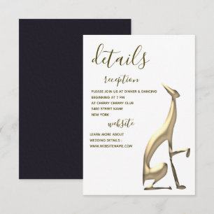 Elegant Minimalist Gold Dog Wedding Details Kaart