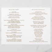Elegant minimalist, Gold Folded Wedding Program (Achterkant)
