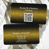 Elegant minimalist Gold Glitter Ombre QR Code Visitekaartje