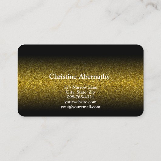 Elegant minimalist Gold Glitter Ombre QR Code Visitekaartje (Achterkant)