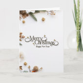Elegant Minimalist Gold 'Merry Christmas' Holiday  Kaart (Voorkant)