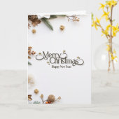 Elegant Minimalist Gold 'Merry Christmas' Holiday  Kaart (Gele Bloem)