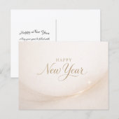 Elegant Minimalist Gold Script Happy New Year Feestdagenkaart (Voorkant / Achterkant)