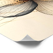 Elegant Minimalist Gold & Sheer Beige Floral Botan Poster (Hoek)