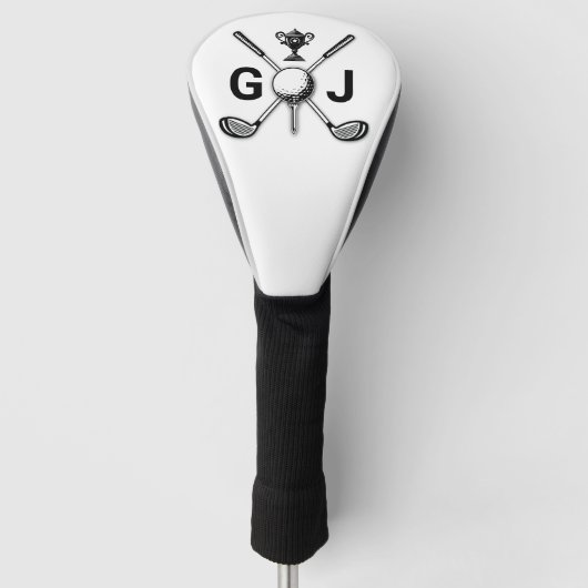 Elegant Minimalist Golf Monogram Golfheadcover (Voorkant)