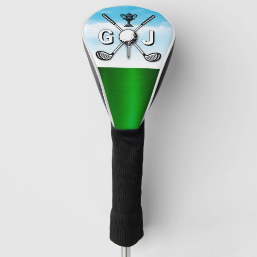 Elegant Minimalist Golf Monogram Golfheadcover (Voorkant)