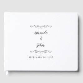Elegant minimalist Gray Chic Calligraphy Wedding Gastenboek