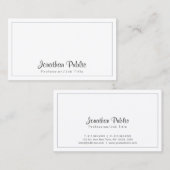 Elegant minimalist Gray Gray White Modern Visitekaartje (Voorkant / Achterkant)