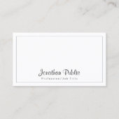 Elegant minimalist Gray Gray White Modern Visitekaartje (Voorkant)