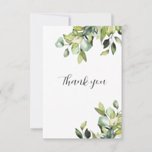 Elegant minimalist Green Botanicals Wedding Bedankkaart