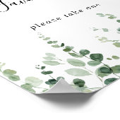 Elegant minimalist Green Eucalyptus Favors Sign Poster (Hoek)