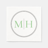 Elegant minimalist Green Monogram Weddenschap Servet (Voorkant)