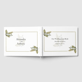 Elegant Minimalist Greenery Wedding Guest Book Gastenboek