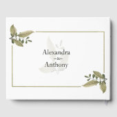 Elegant Minimalist Greenery Wedding Guest Book Gastenboek (Achterkant)