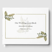 Elegant Minimalist Greenery Wedding Guest Book Gastenboek (Voorkant)