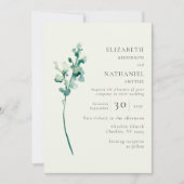 Elegant minimalist Greenery Wedding Invitation Kaart (Voorkant)