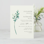 Elegant minimalist Greenery Wedding Invitation Kaart (Staand voorkant)
