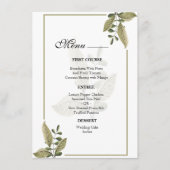 Elegant Minimalist Greenery Wedding  Menu (Voorkant)