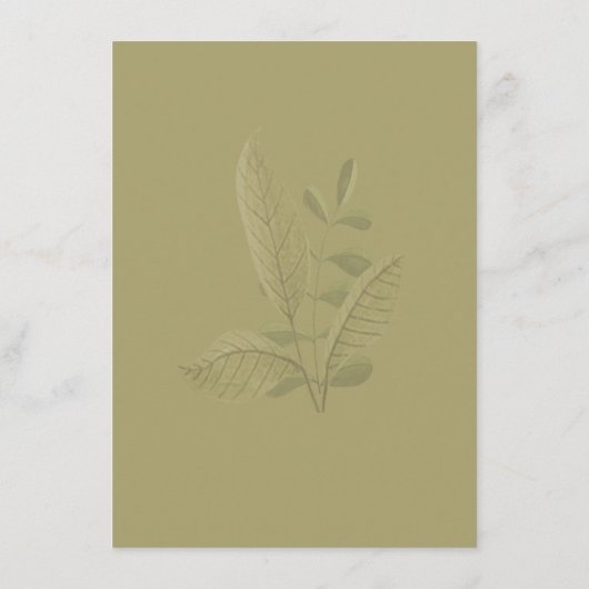 Elegant Minimalist Greenery Wedding  Menu (Achterkant)