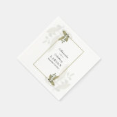 Elegant Minimalist Greenery Wedding Napkins Servet (Hoek)