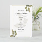 Elegant Minimalist Greenery Wedding Program Programmakaart (Staand voorkant)