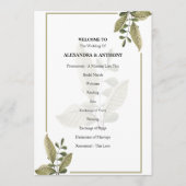 Elegant Minimalist Greenery Wedding Program Programmakaart (Voorkant)