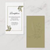 Elegant Minimalist Greenery Wedding Reception Informatiekaartje (Voorkant / Achterkant)