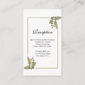 Elegant Minimalist Greenery Wedding Reception Informatiekaartje (Voorkant)