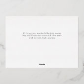 Elegant Minimalist Greneery Christmas Family Photo Folie Feestdagenkaart (Achterkant)