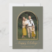 Elegant minimalist Groene goudfeestdag foto (Voorkant)