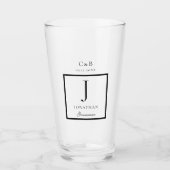 Elegant minimalist Groomsman Monogram script Glas (Voorkant)