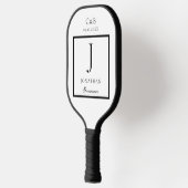 Elegant Minimalist Groomsman Monogram script photo Pickleball Paddle (Links)