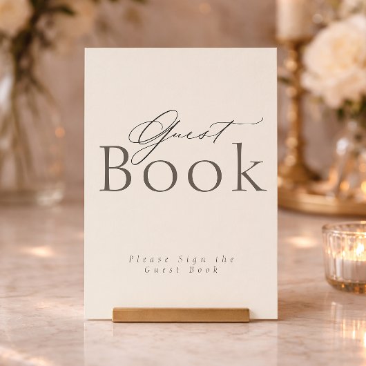 Elegant Minimalist Guest Book Sign  Kaart