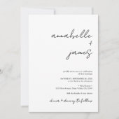 Elegant Minimalist Handwritten Script Wedding Kaart (Voorkant)