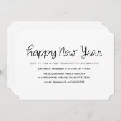 Elegant minimalist Happy Nieuwjaar Kaart (Voorkant / Achterkant)
