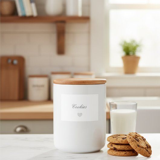 Elegant Minimalist Heart Label - Custom Label Voedselcontainer Etiket