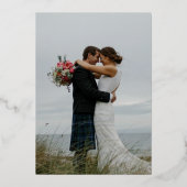 Elegant Minimalist Heart Photo Wedding Party Folie Uitnodiging (Achterkant)