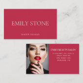 Elegant Minimalist Hot Pink Professional photo Visitekaartje (Voorkant / Achterkant)