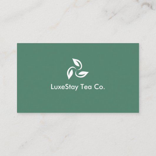 Elegant Minimalist Hotel Tea Theme Clean Visitekaartje (Achterkant)