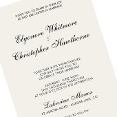 Elegant Minimalist Ivory Calligraphy Wedding Kaart