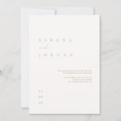 Elegant minimalist ivory Taupe Wedding Uitnodiging (Voorkant)