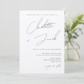 Elegant Minimalist Ivory Wedding  Kaart (Staand voorkant)