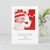 Elegant minimalist kerstfoto feestdagenkaart (Staand voorkant)