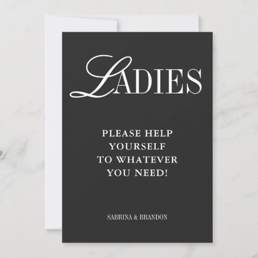 Elegant Minimalist Ladies Bathroom Basket Sign Kaart (Voorkant)