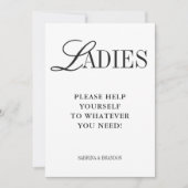 Elegant Minimalist Ladies Bathroom Basket Sign Kaart (Voorkant)